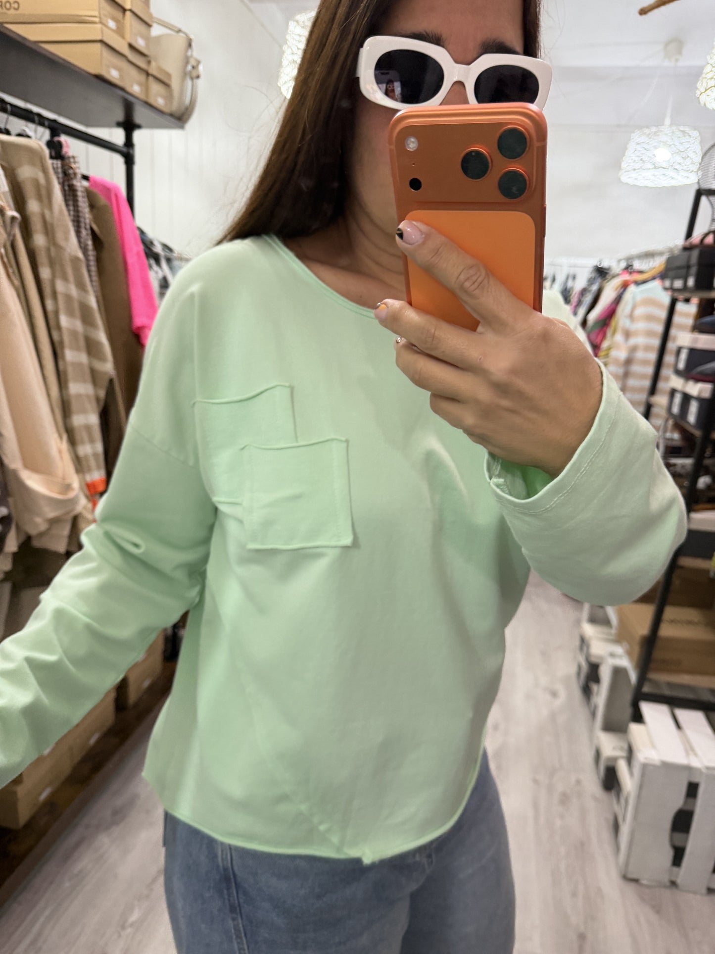 Sudadera Bolsillos mint