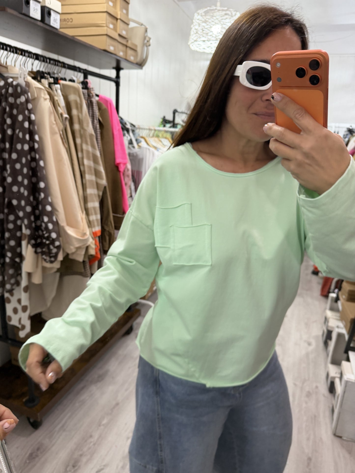 Sudadera Bolsillos mint
