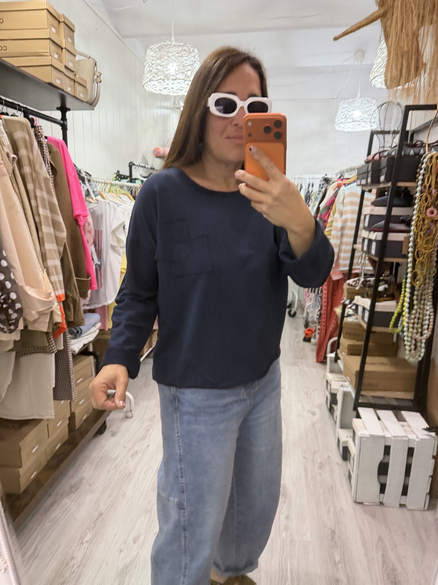 Sudadera Bolsillos marino