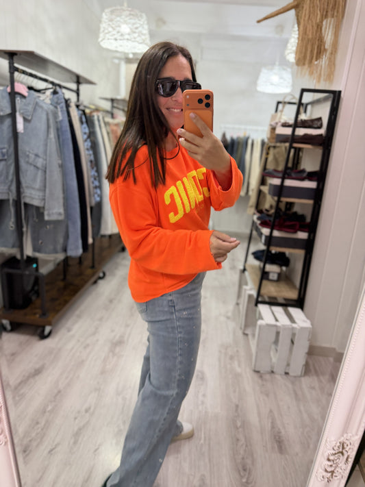 Sudadera Iconic Fluor naranja