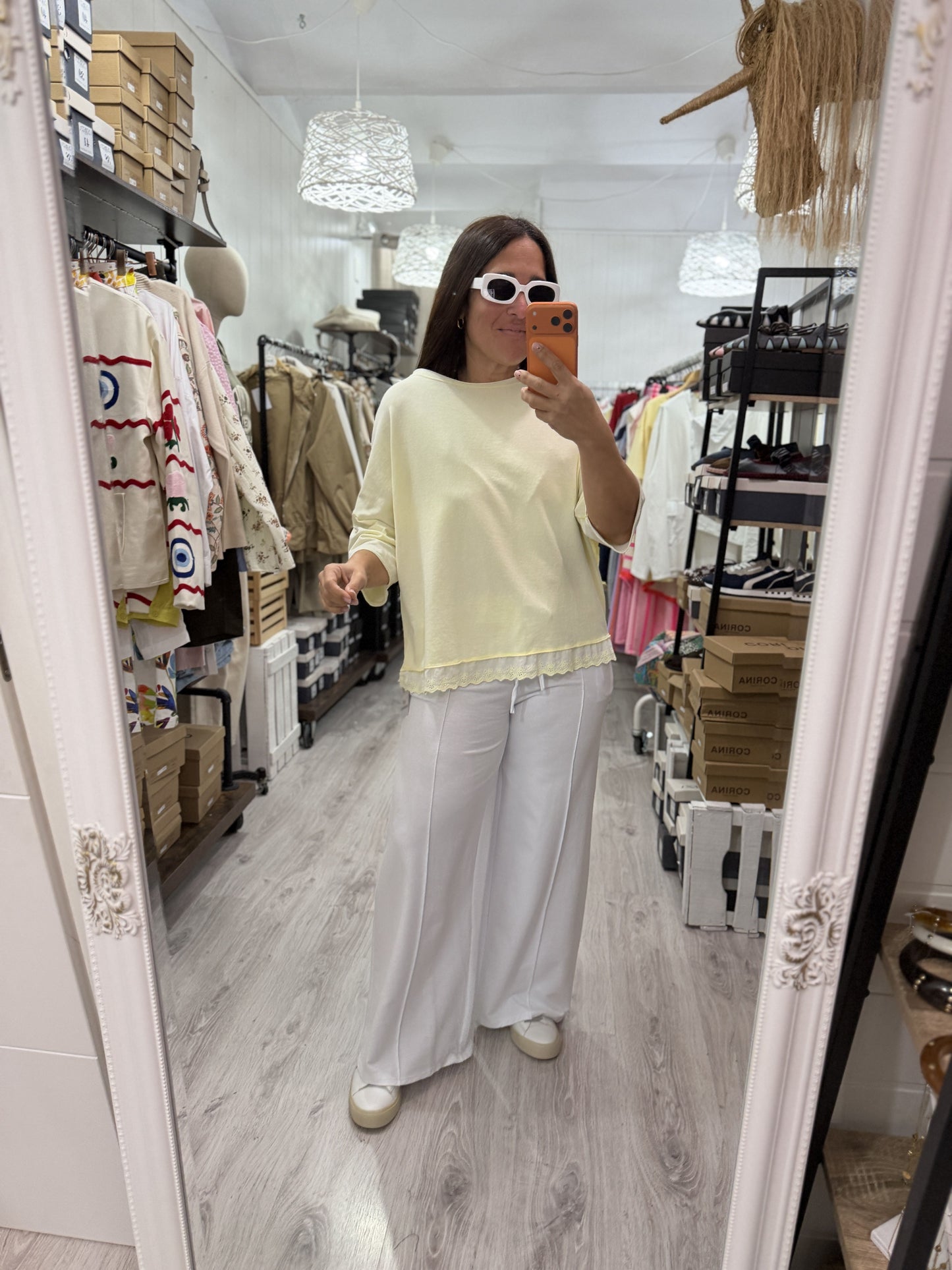 Pantalón Jogger costuras blanco