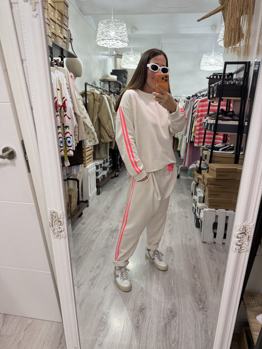 Pantalón Baggy rayas fluor