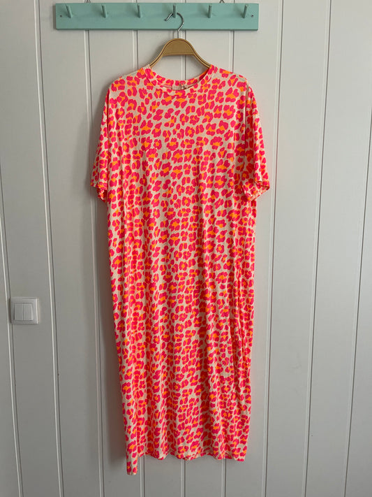 Vestido Animal Print naranja fluor
