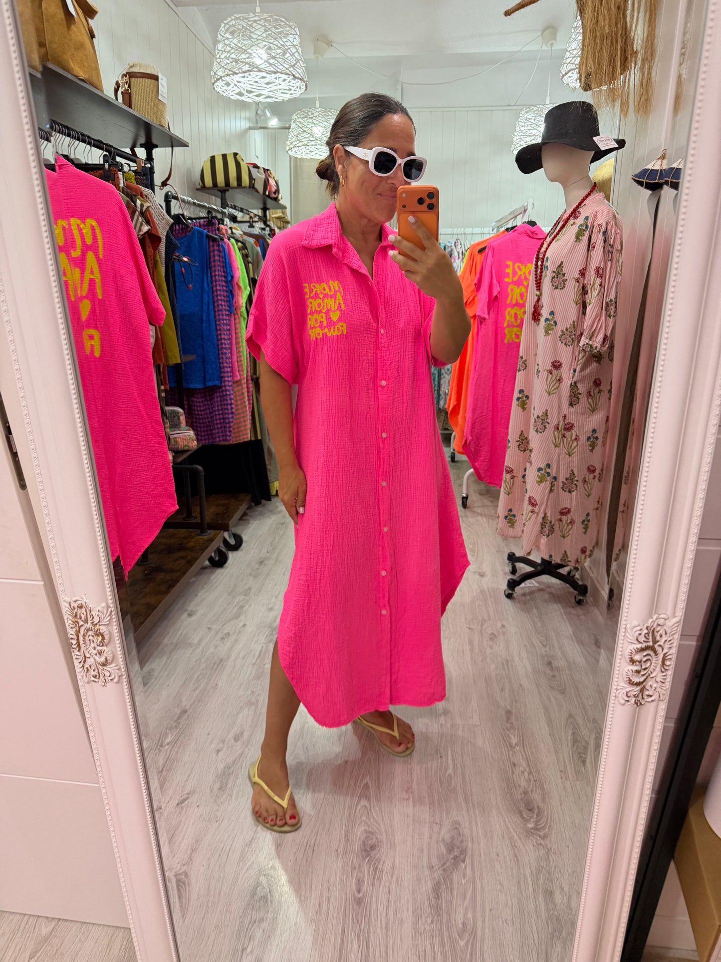Vestido More Amor bambula fucsia