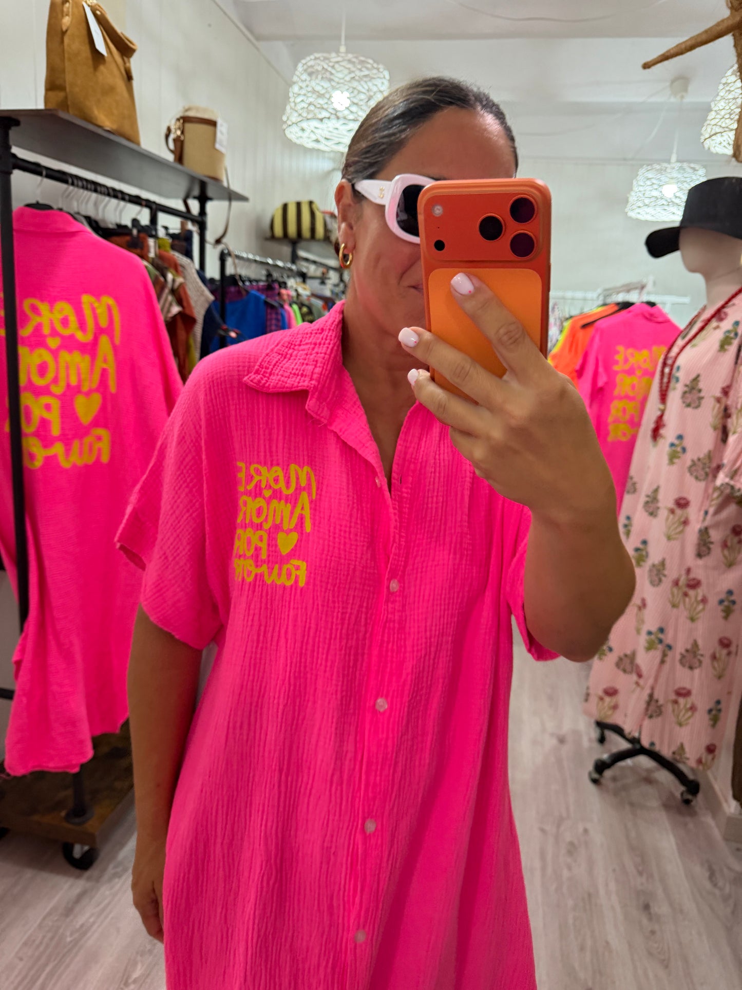 Vestido More Amor bambula fucsia