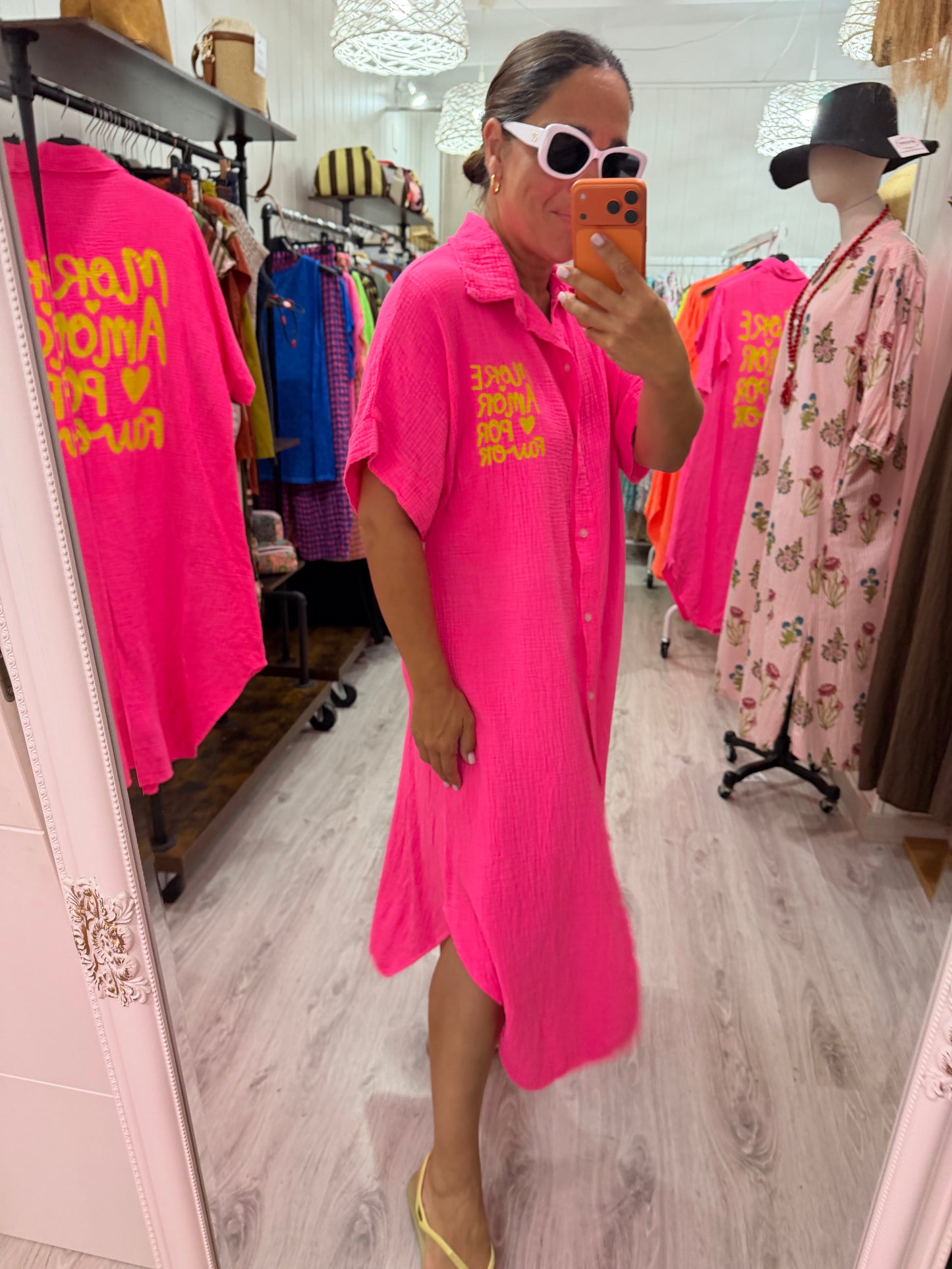 Vestido More Amor bambula fucsia