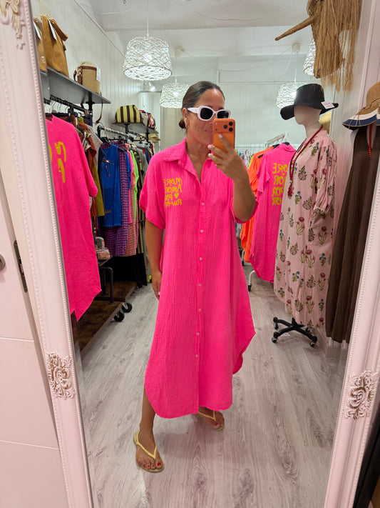 Vestido More Amor bambula fucsia