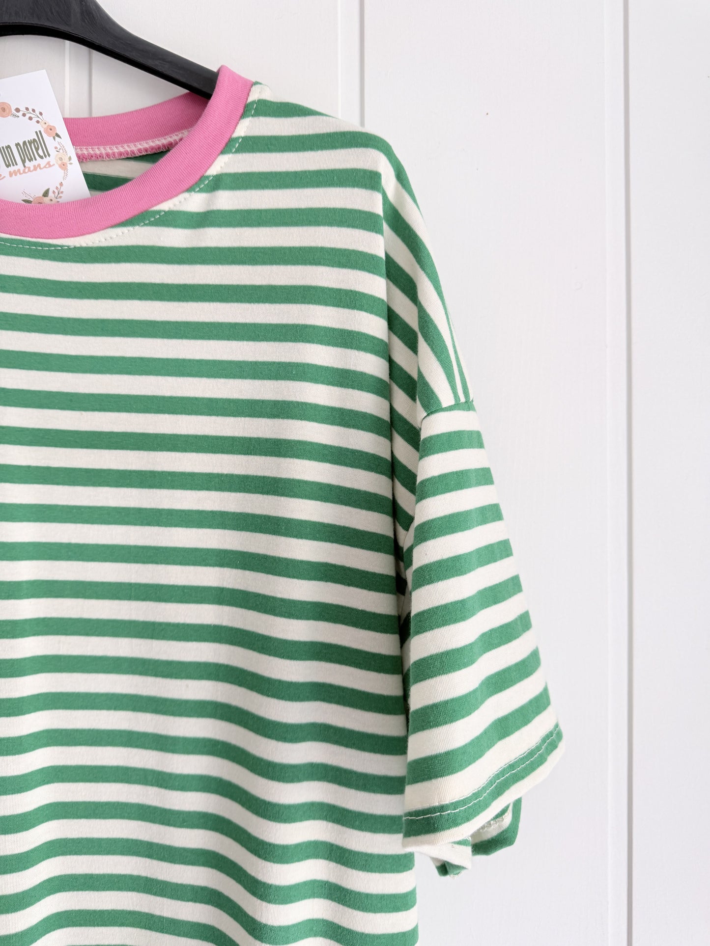 Vestido Funchal rayas verde y fucsia