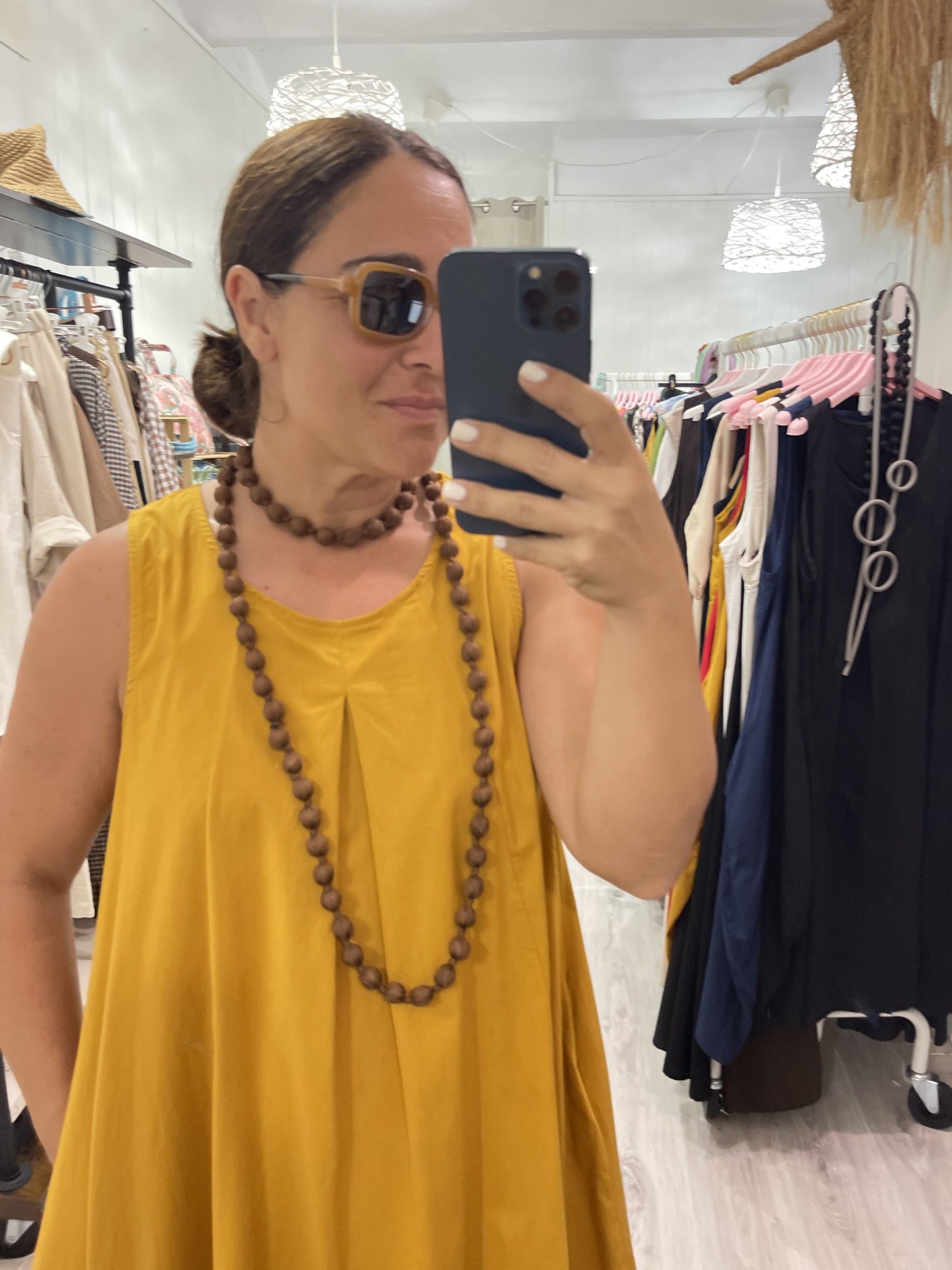 Maxi collar bolas seda chocolate