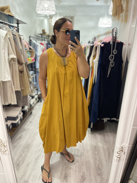 Vestido Globbo mostaza