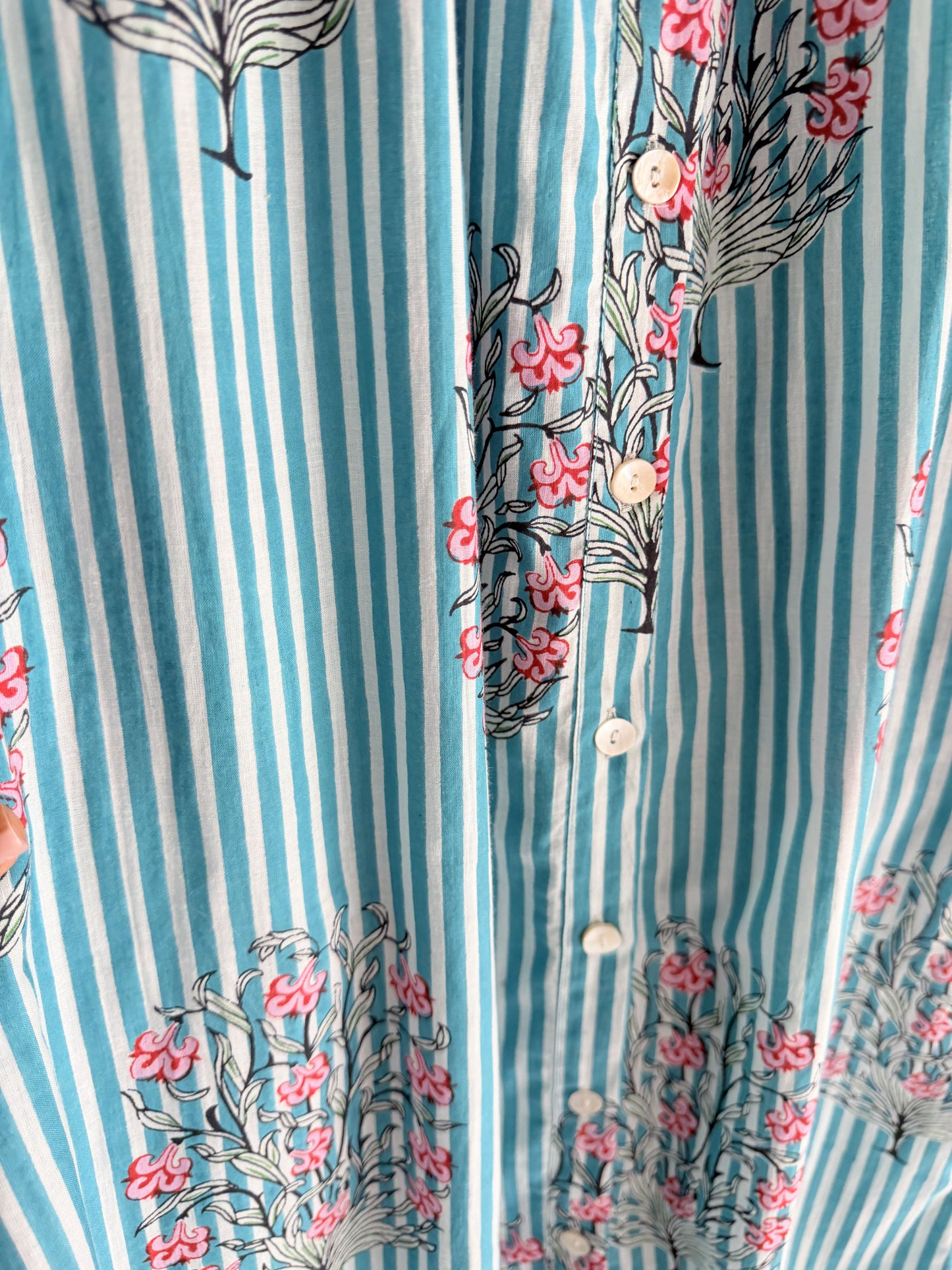 Vestido Sira largo · MIilrayas turquesa glicina