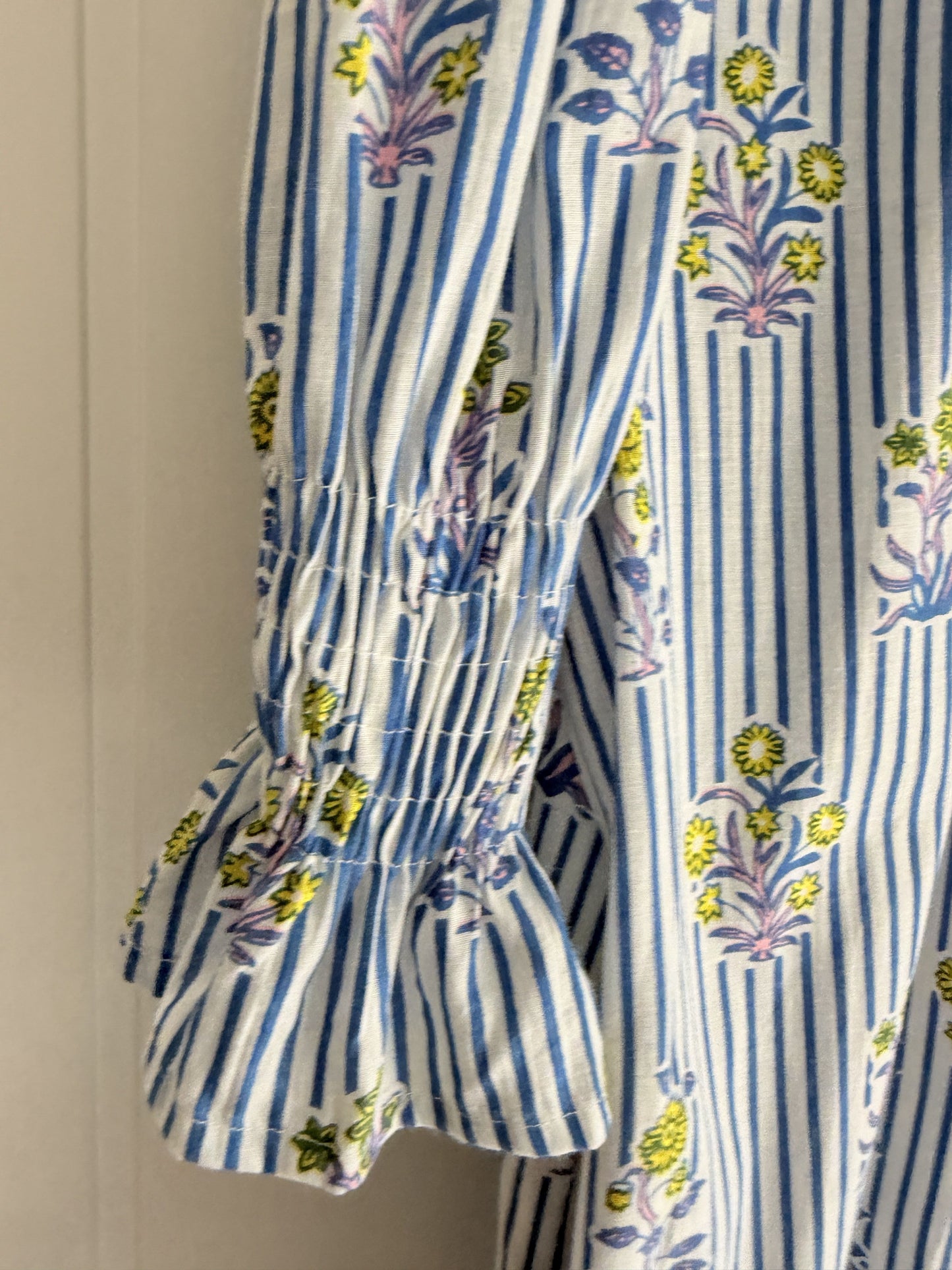 Vestido Sira largo · Milrayas azul y margaritas