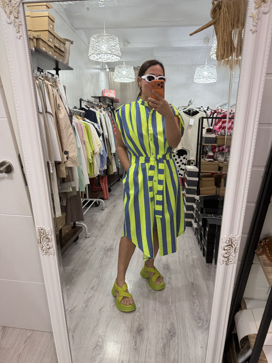 Kaftan Oversize Cascais azul y fluor