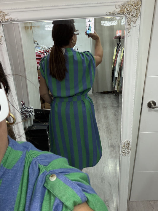 Kaftan Oversize Cascais azul y verde
