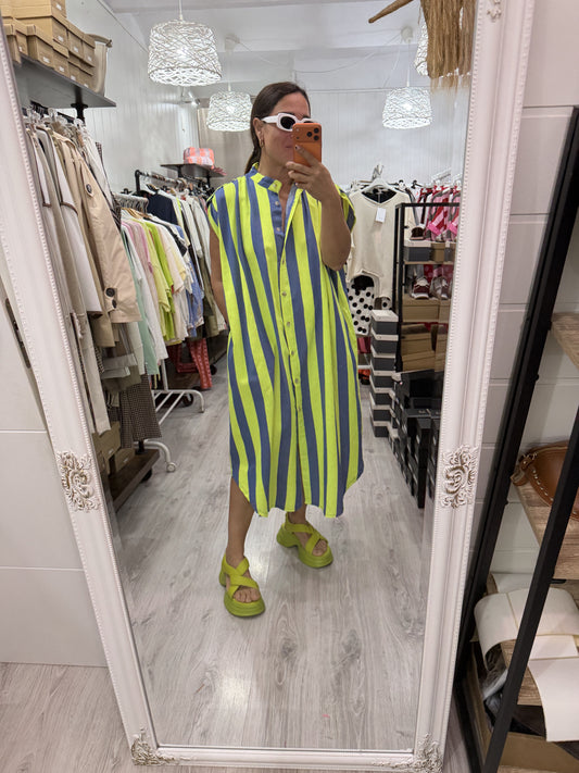 Kaftan Oversize Cascais azul y fluor