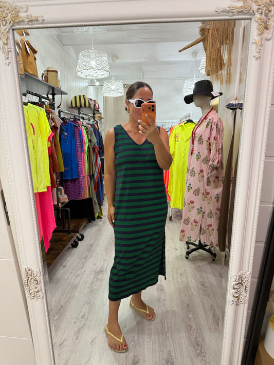 Vestido Marsella marino y verde