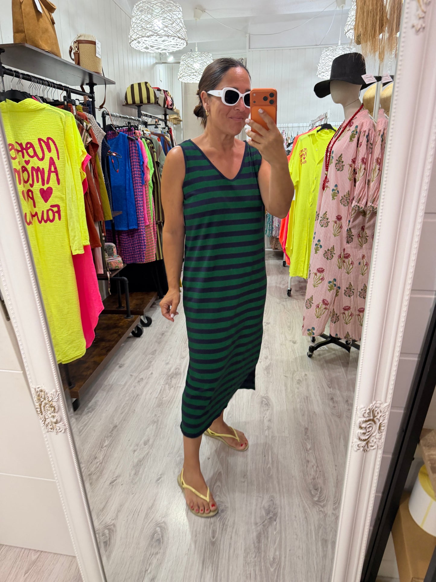 Vestido Marsella marino y verde