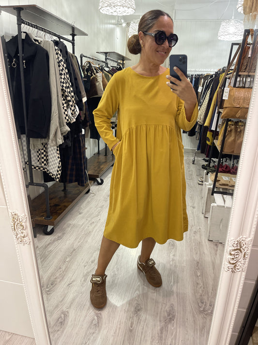 Vestido Matilda micropana mostaza