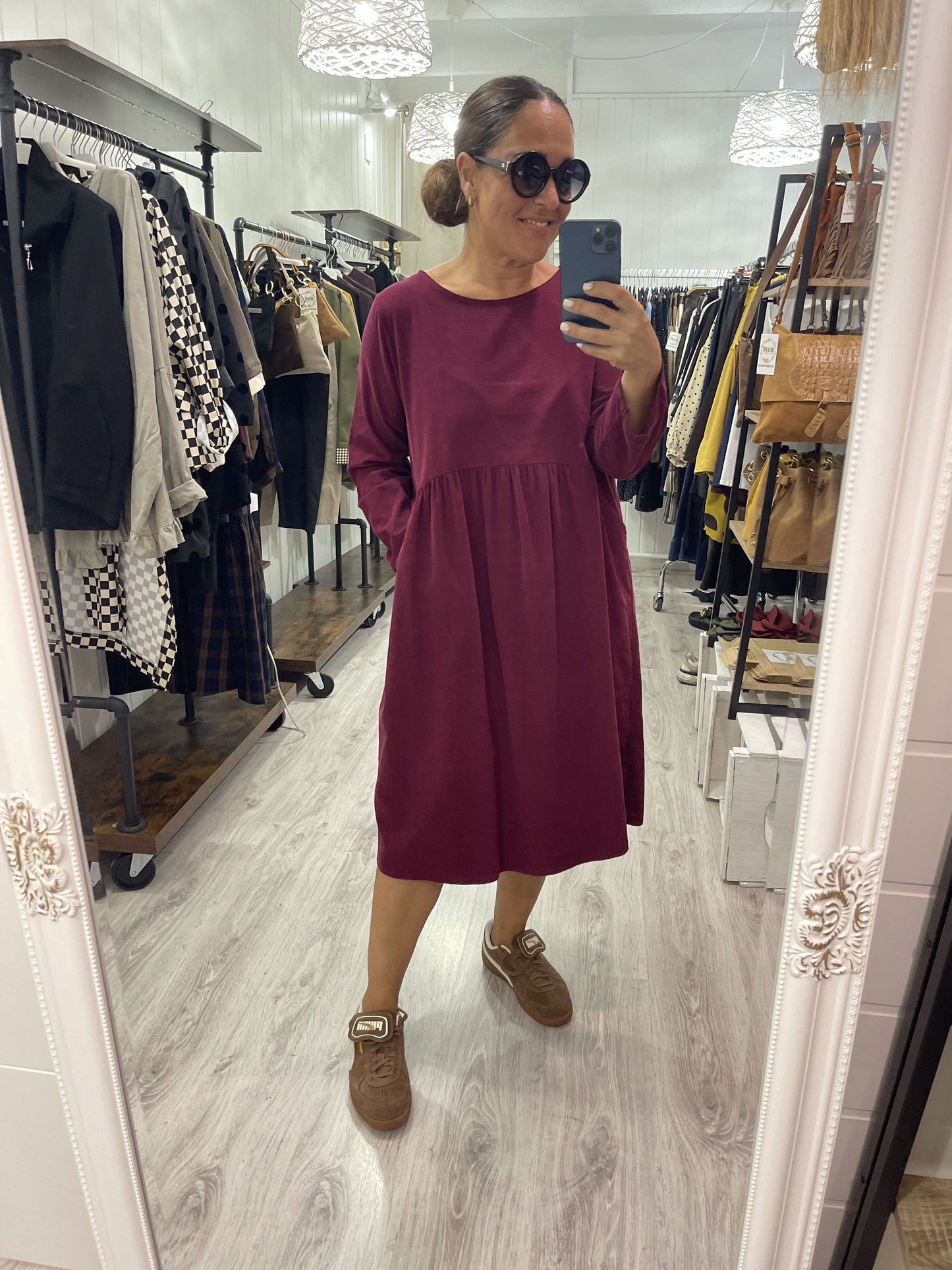 Vestido Matilda micropana burdeos