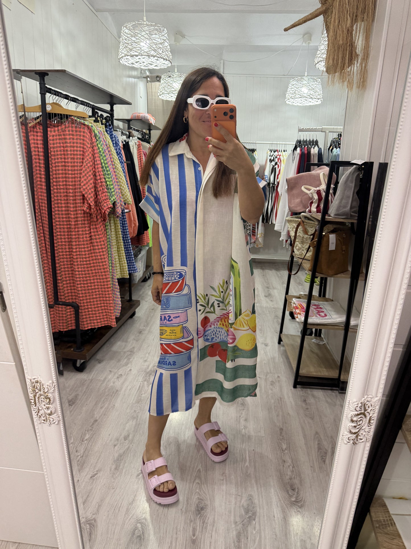 Vestido Sardines verdes camisero oversize