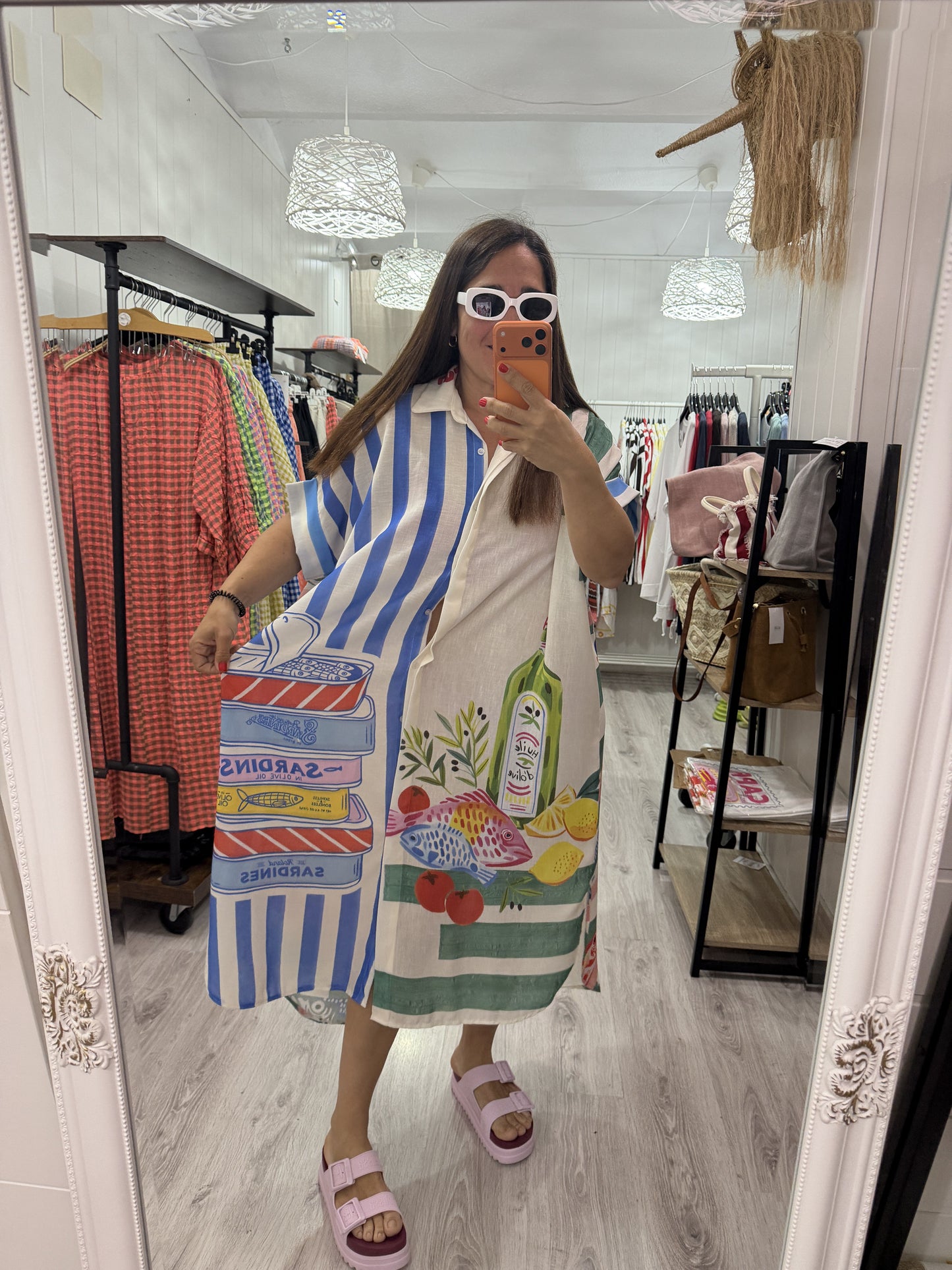 Vestido Sardines verdes camisero oversize