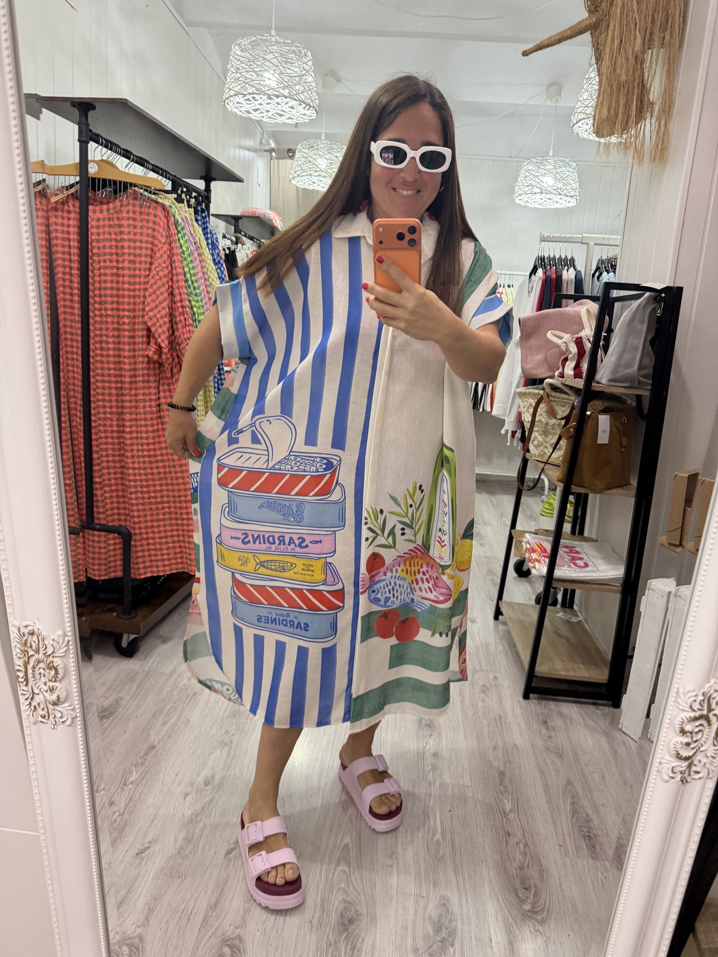 Vestido Sardines verdes camisero oversize
