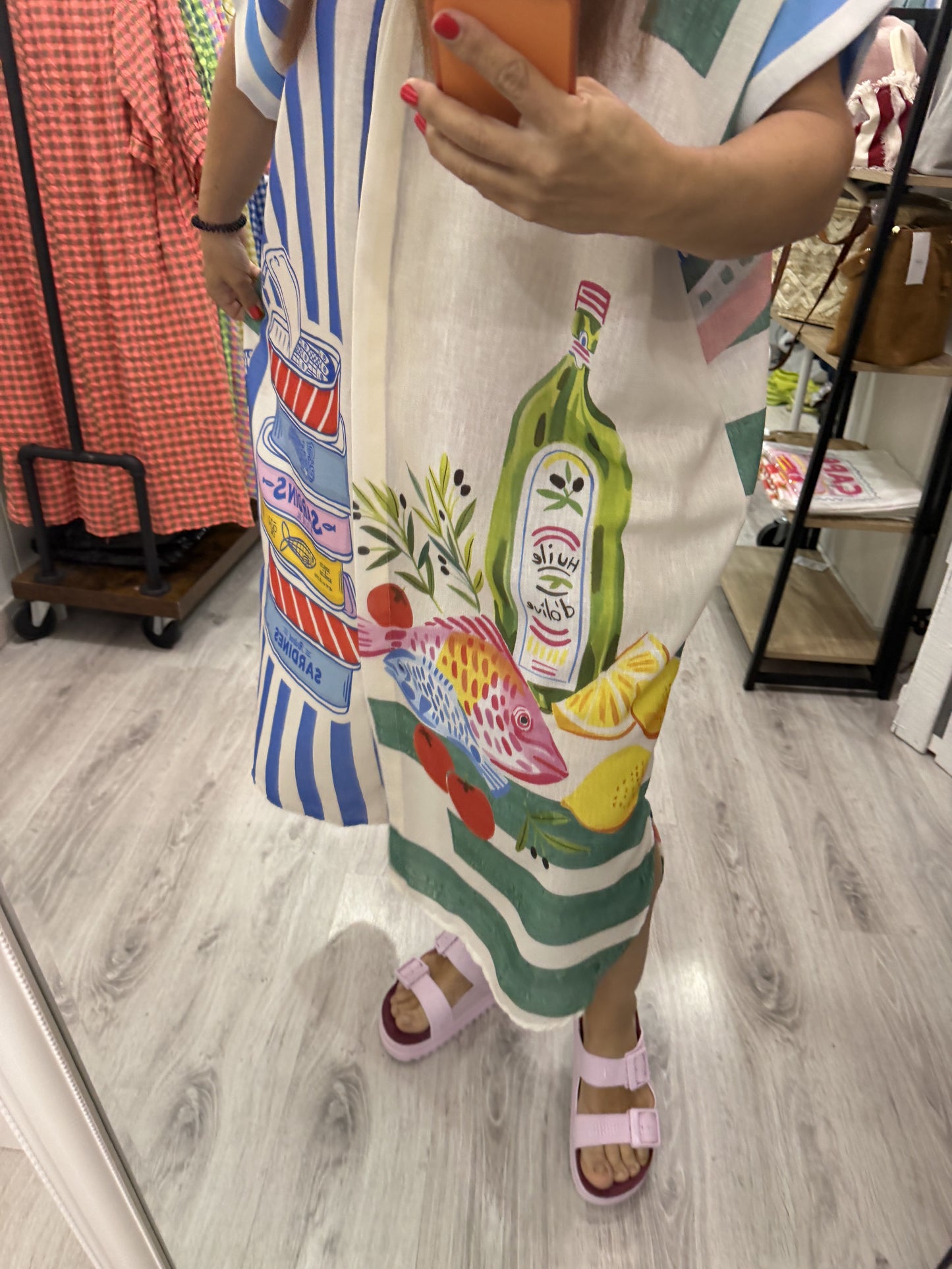 Vestido Sardines verdes camisero oversize