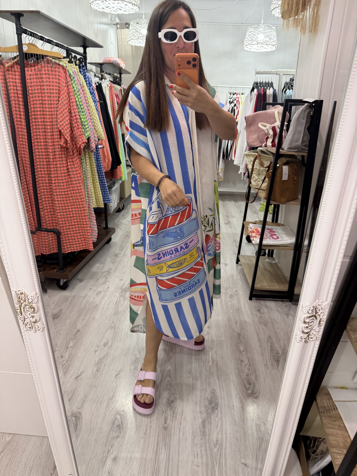 Vestido Sardines verdes camisero oversize