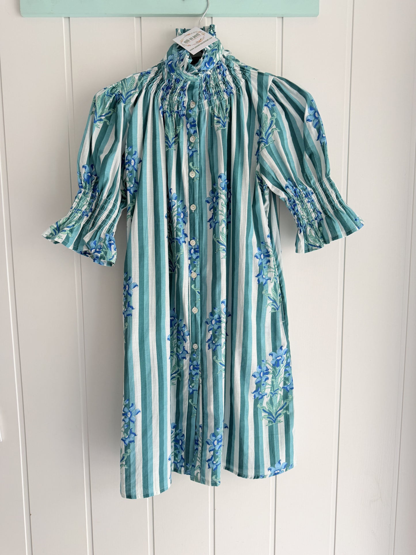Vestido Sira corto · Turquesa gladiolo