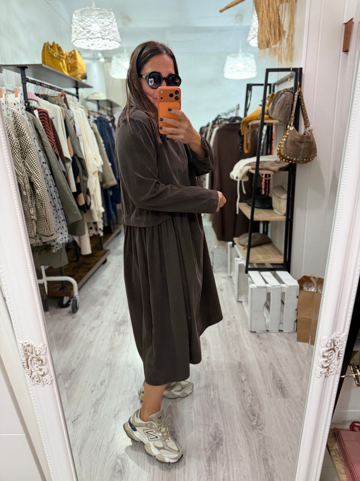 Vestido Sira oversize micropana chocolate