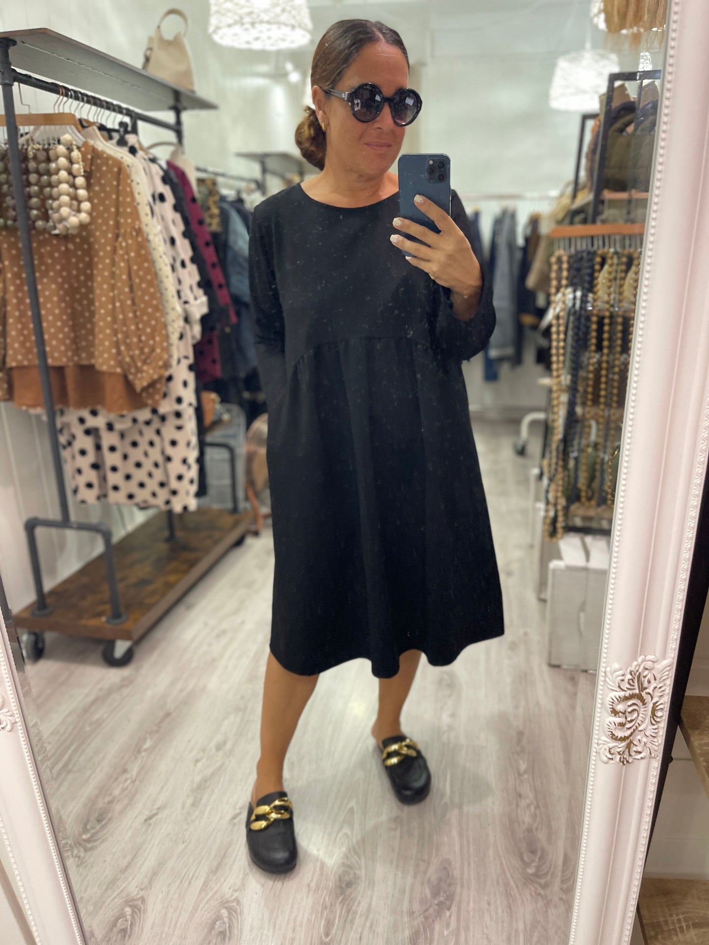 Vestido Wendy punto roma negro