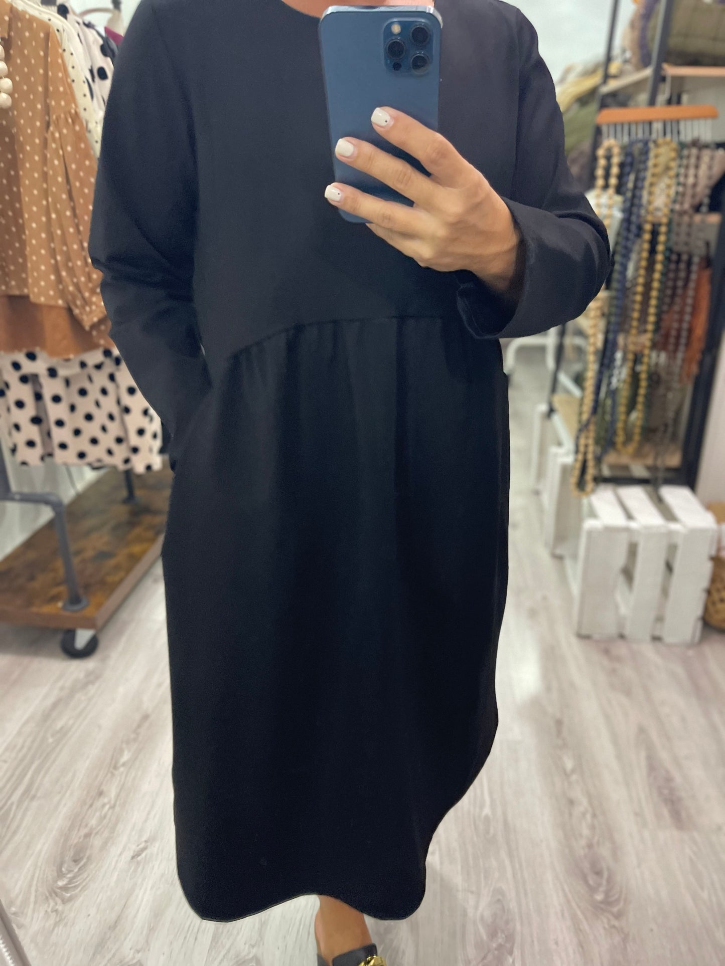 Vestido Wendy punto roma negro