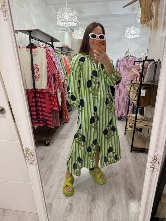 Vestido Aisha · Verde camelias