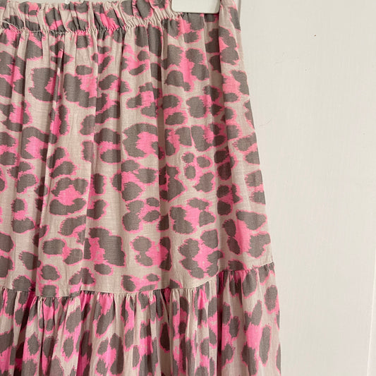 Falda animal print fucsia