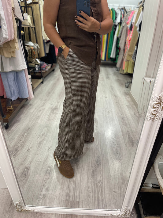Pantalón Vichy choco